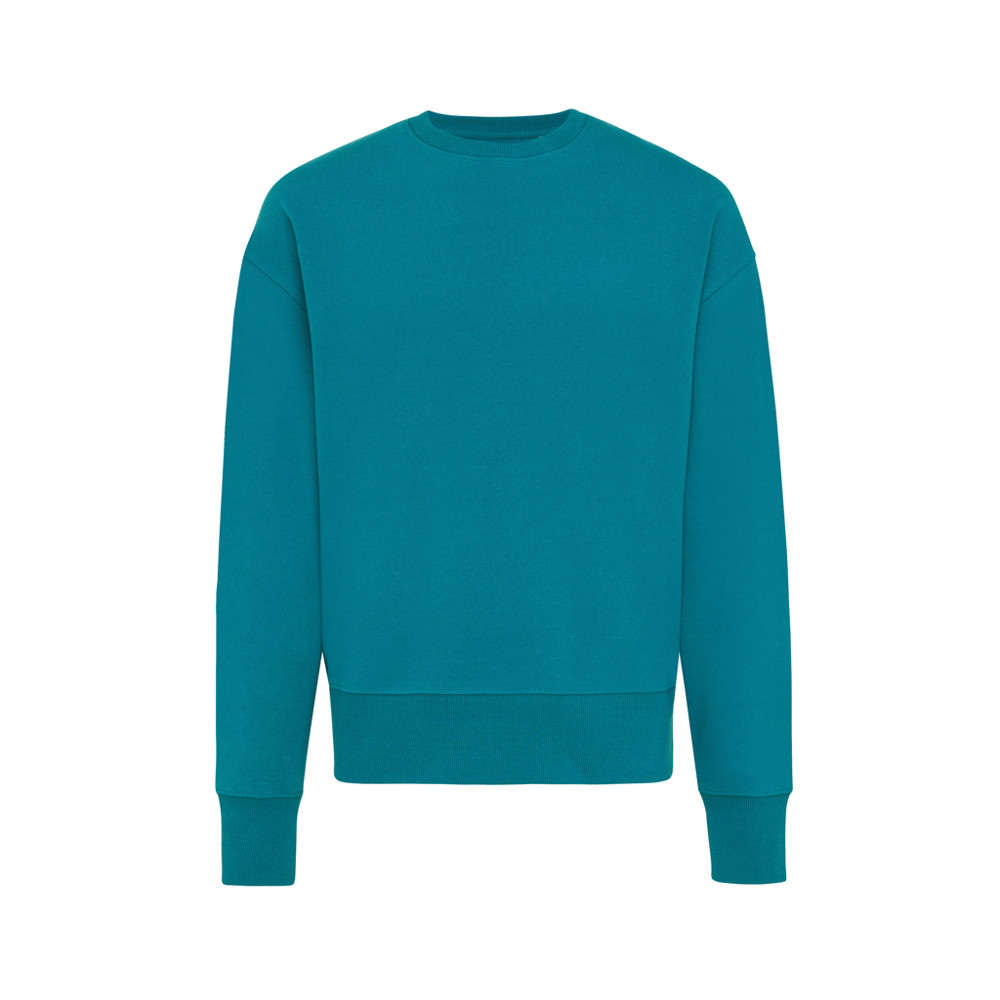 IQONIQ Kruger Relax-Rundhals-Sweater aus recycelt. Baumwolle - verdigris (± PMS 18-4834TCX)