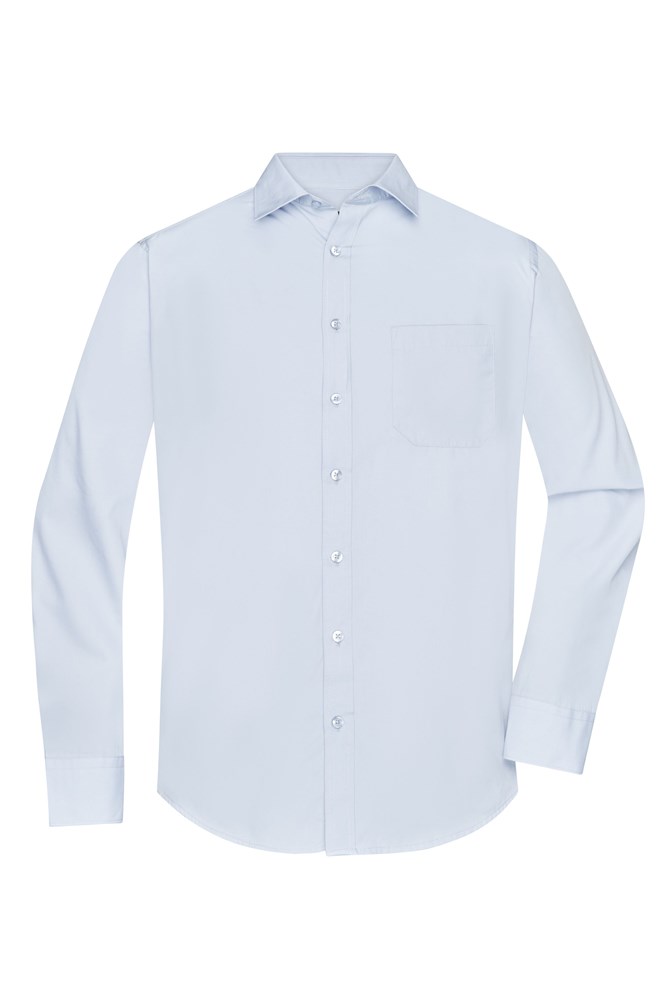 Men's Shirt Long-Sleeved Poplin - Light-blue (ca. Pantone 649C)