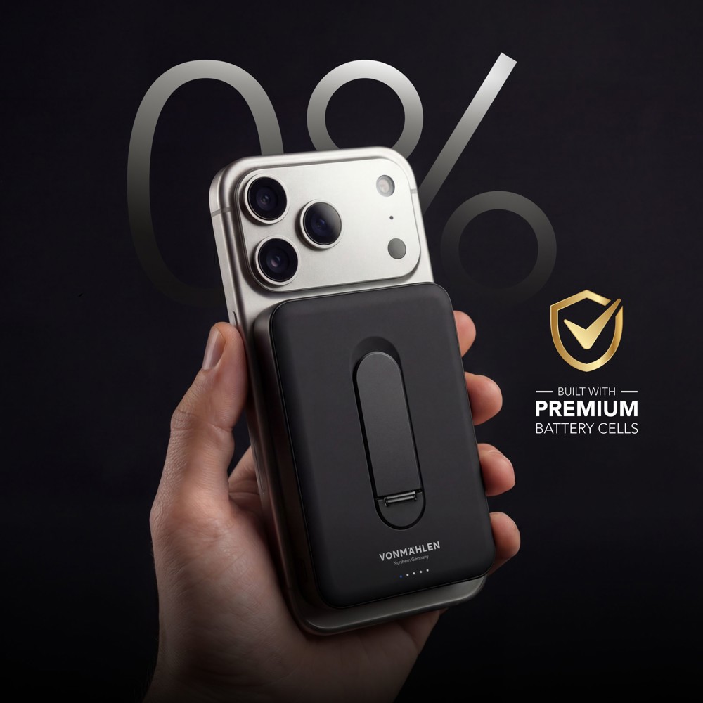 Evergreen Mag 10000 mit Kickstand - Die magnetische Powerbank mit Standfunktion - Schwarz