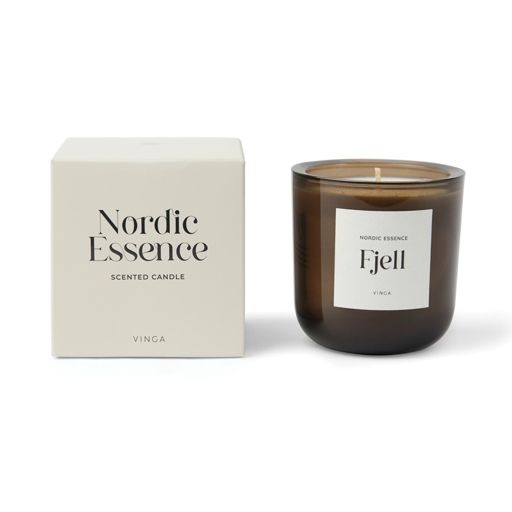 Nordic Essence Duftkerze groß - off white, dunkelbraun (± PMS 7527 off white/ ± PMS Dark brown)