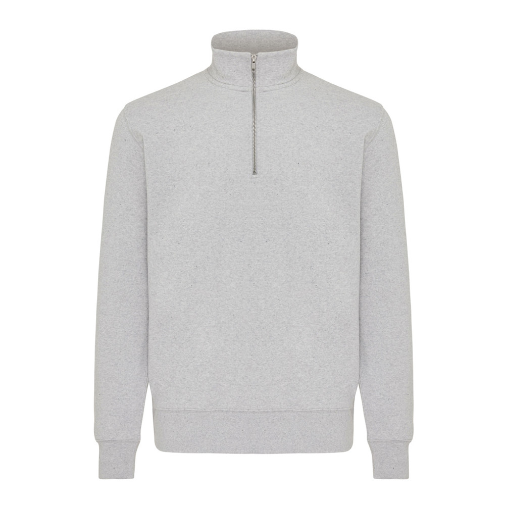 IQONIQ Elgon Quarter-Zip-Sweater aus rec. Baumwolle - light heather grey (± PMS light heather grey)