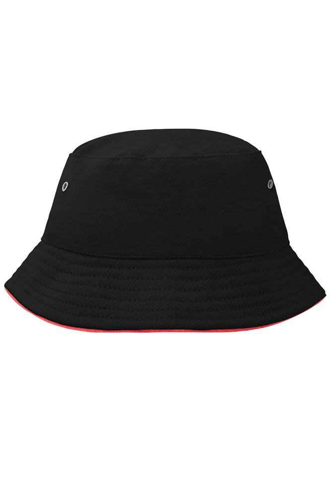 Fisherman Piping Hat for Kids - Black/red (ca. Pantone blackC
200C)