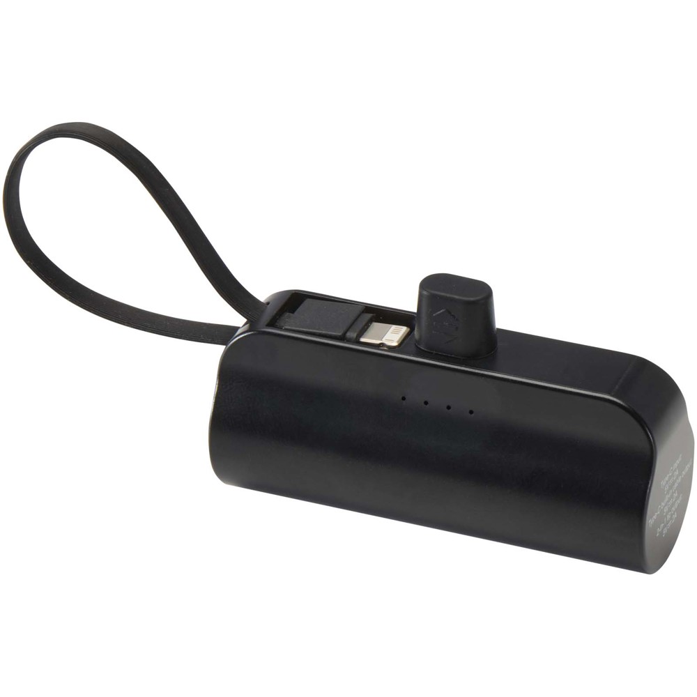 Alnair 10 W 5000 mAh Typ C Powerbank aus recyceltem Kunststoff mit integriertem Klappständer und 2 in 1 Kabel