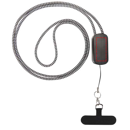 Anser Smartphone Lanyard aus recyceltem Kunststoff mit 27 W 5-in-1 integriertem Kabel