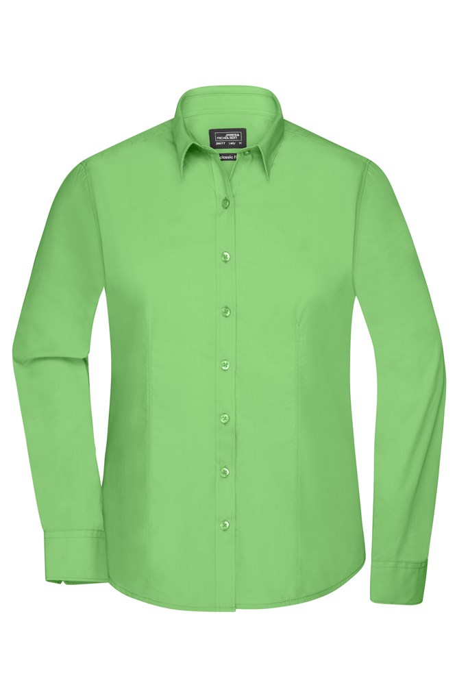 Ladies' Shirt Long-Sleeved Poplin - Lime-green (ca. Pantone 360C)