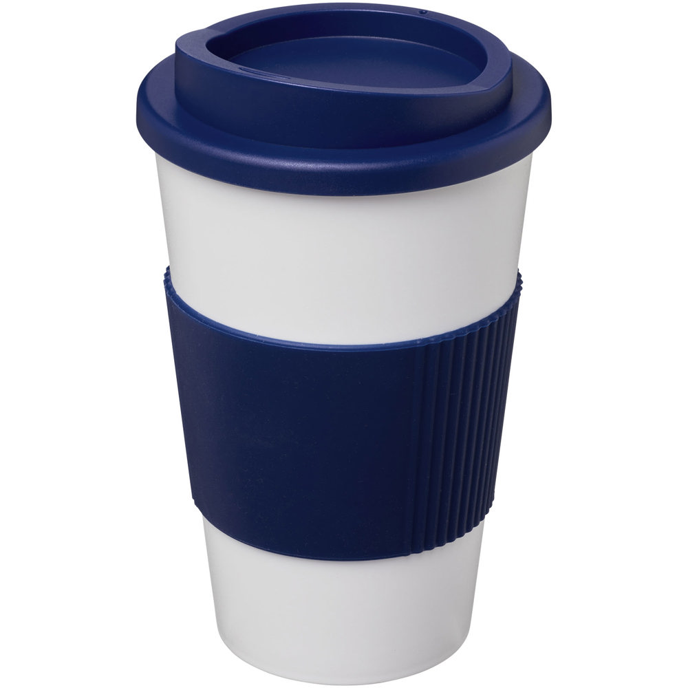 Americano® 350 ml Isolierbecher mit Schutzring - blau, weiss