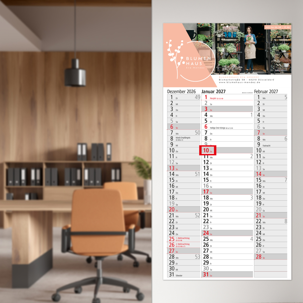3-Monatskalender Einblatt Spectrum 3 EXPRESS