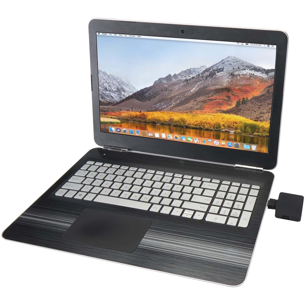 Gaia 4 Port USB Hub mit USB-A- und Typ-C-Ausgang und zwei Eingängen aus recyceltem Kunststoff