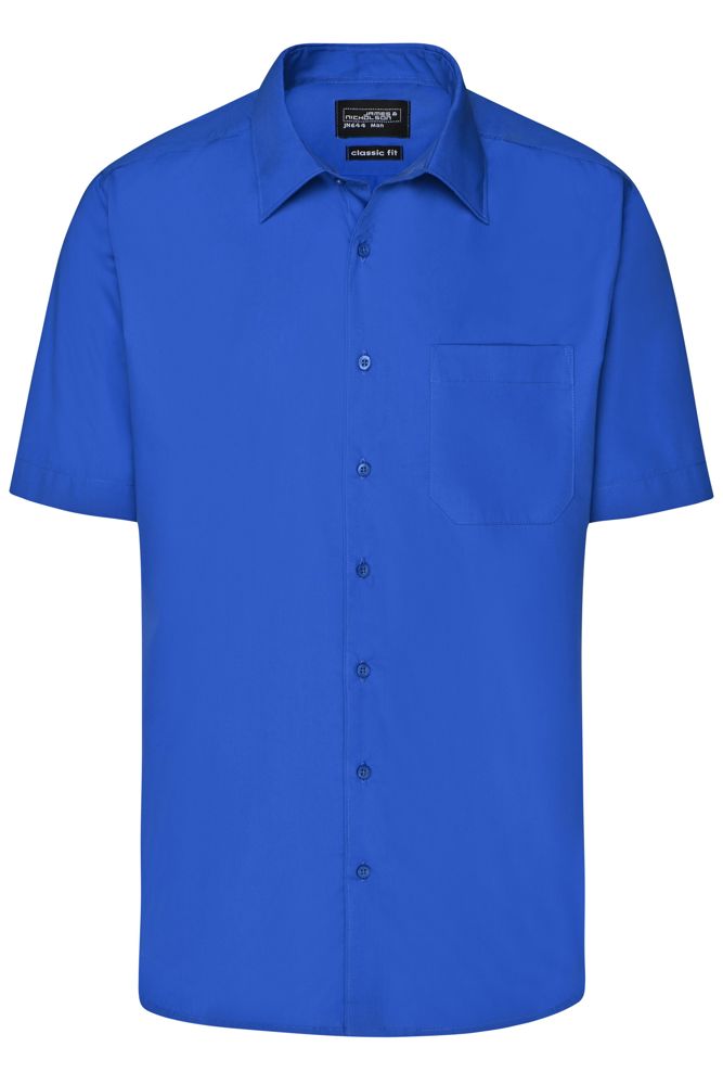 Men's Business Shirt Short-Sleeved - Royal (ca. Pantone 301C)