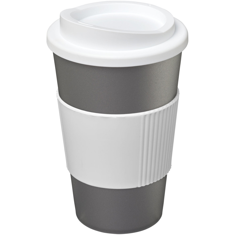 Americano® 350 ml Isolierbecher mit Schutzring - Silber, weiss