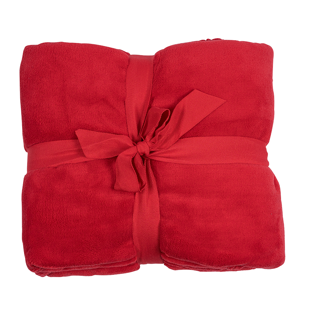 Kuscheldecke Microfleece 180 x 130 cm (RPET) - rot