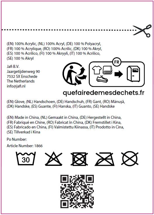 Touchscreen Handschuhe mit Label 