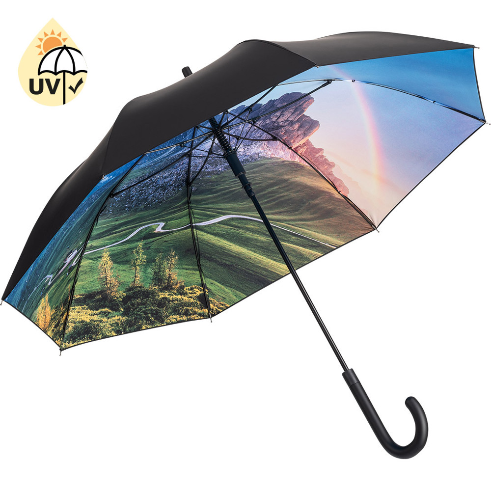 1193 AC-Stockschirm FARE® Impressions - schwarz/berg-design