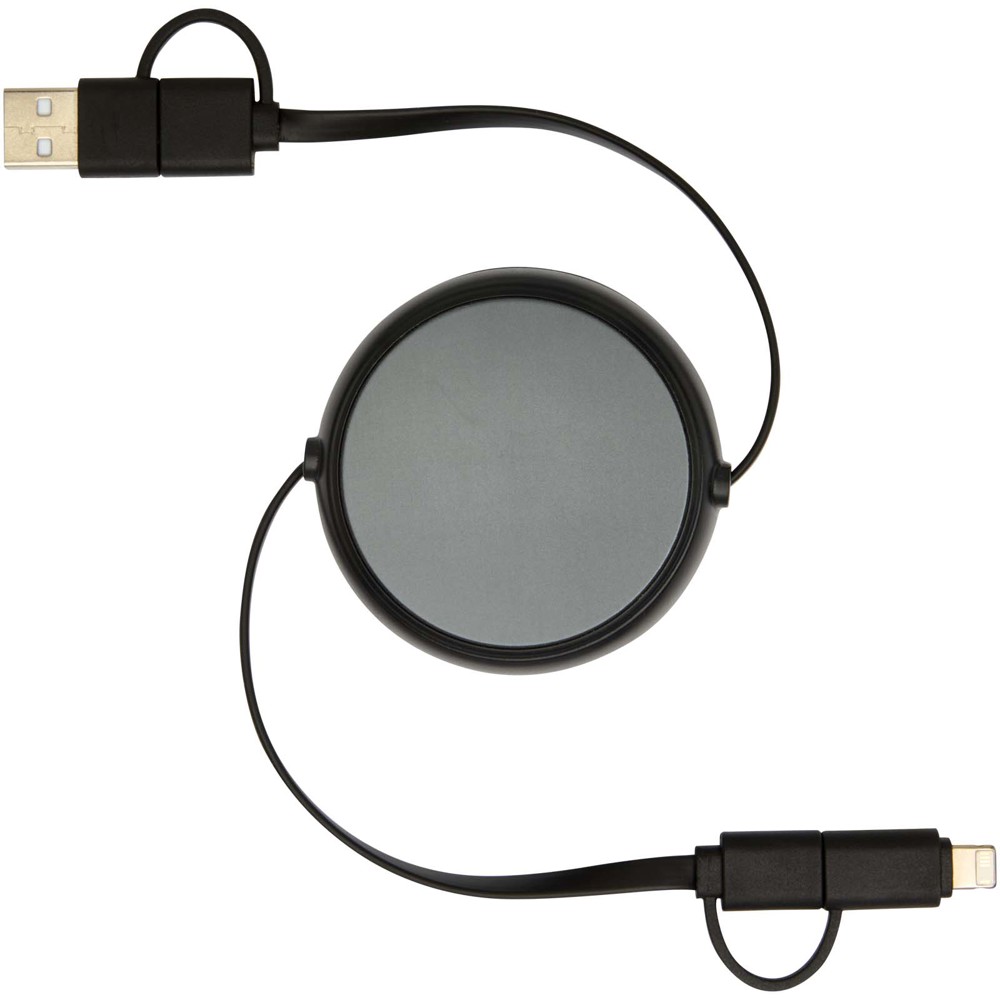 Alasia 100 cm 5-in-1 Kabel aus recyceltem Kunststoff und Aluminium, einziehbar, für Datenübertragung und mit 45W Schnellladun
