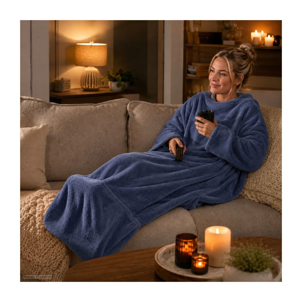 Fernsehdecke Comfort - Schieferblau - 150 x 200 cm, 230 g/m²