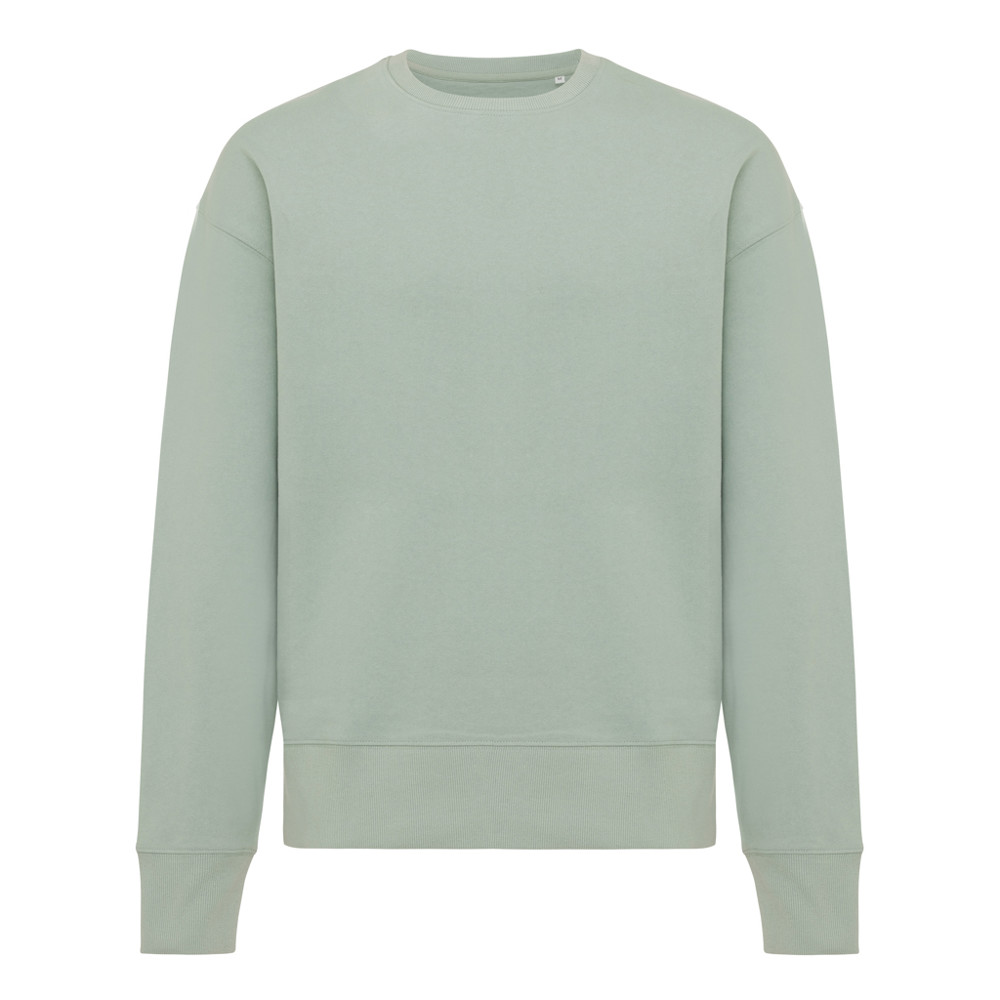 IQONIQ Kruger Relax-Rundhals-Sweater aus recycelt. Baumwolle - Iceberg green (± PMS 15-5205 TCX)