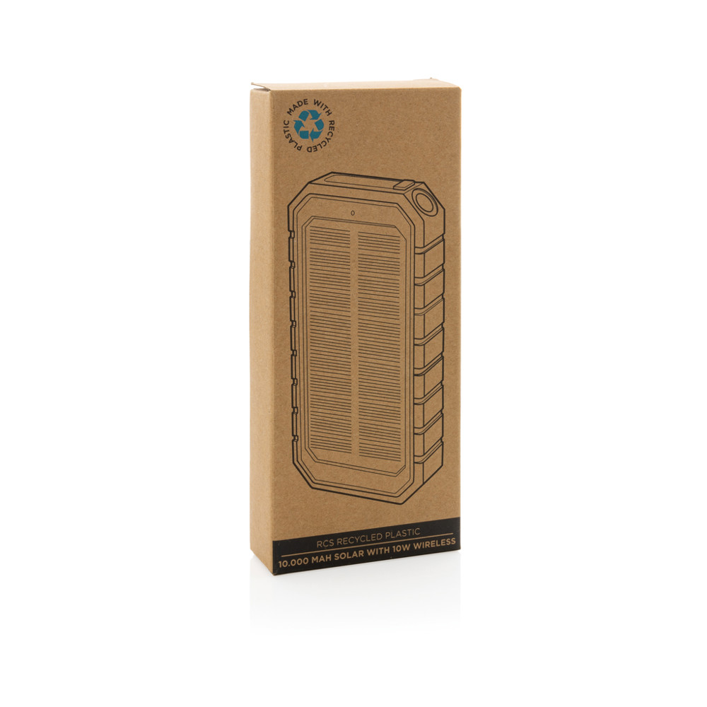 10.000 mAh Solar-Powerbank mit 10W Wireless aus RCS Plastik