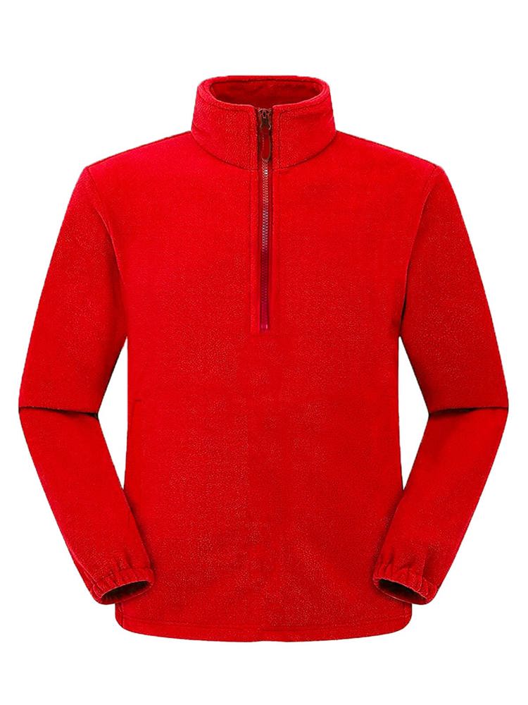 BS Polaris Fleece-Pullover mit halbem Reißverschluss, 160 gr/m² - Rot (PMS 186c)