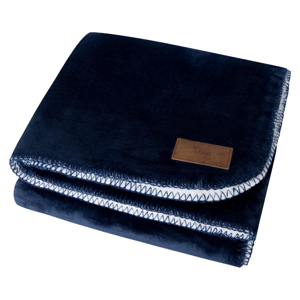 Nilton's Fleecedecke mit Sherpa-Rückseite 150x120 cm, 500 gr/m² - Navy / Weiß