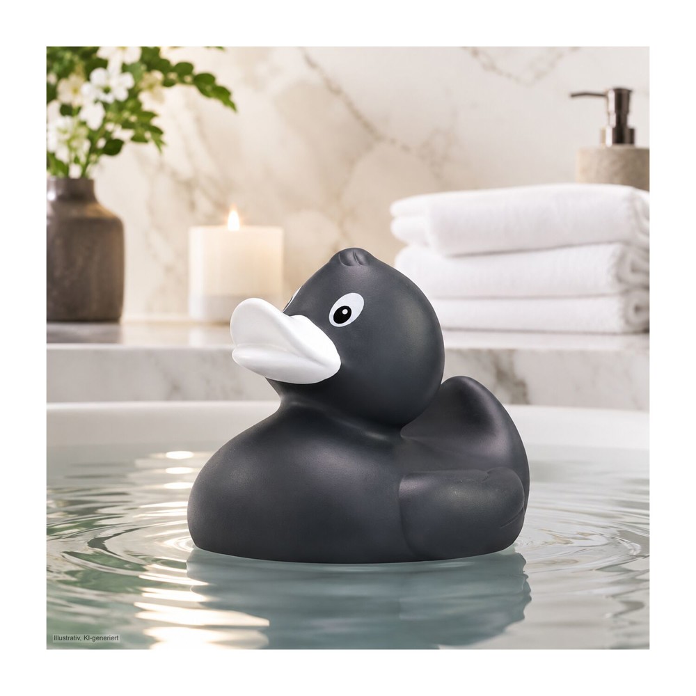 Werbeente Aaron Anthrazit, ca. 8 cm