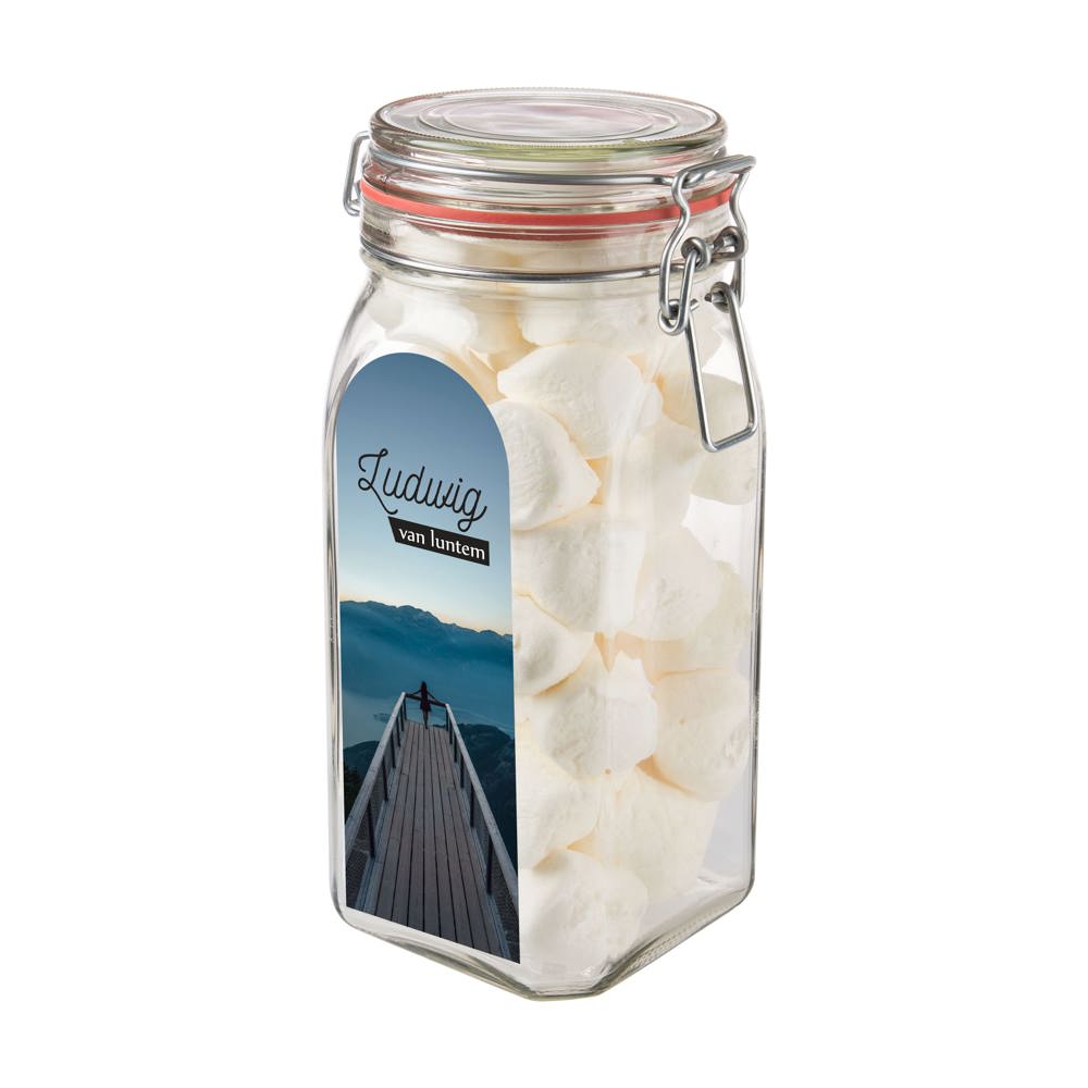 Großes Weckglas 1,5 L mit Süßigkeiten