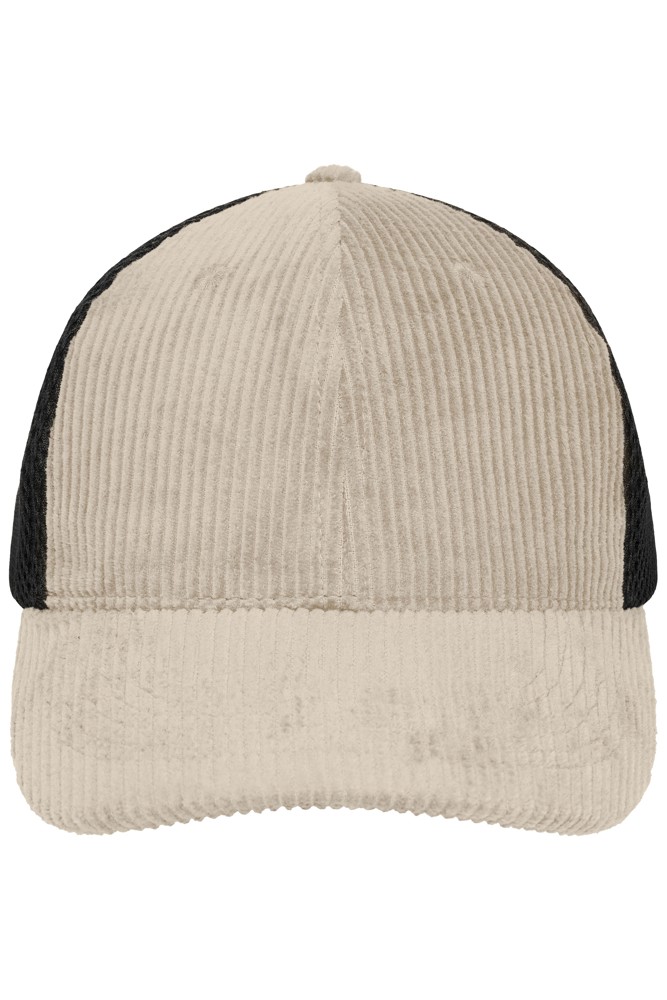 6 Panel Corduroy-Mesh Cap Organic Cotton - Sandstone/black (ca. Pantone 406 C
blackC)