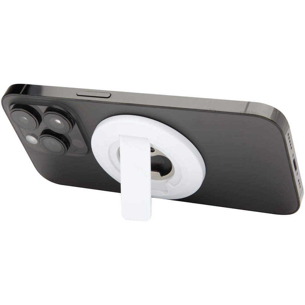 Ain Magnetische Smartphonehalterung aus recyceltem Kunststoff mit Flaschenöffner - weiss