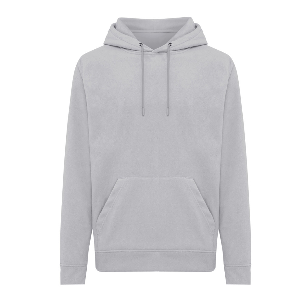 IQONIQ Trivor Mikrofleece-Kapuzen-Pulli aus recyc. Polyester - storm grey (± PMS 16-3916 TCX)