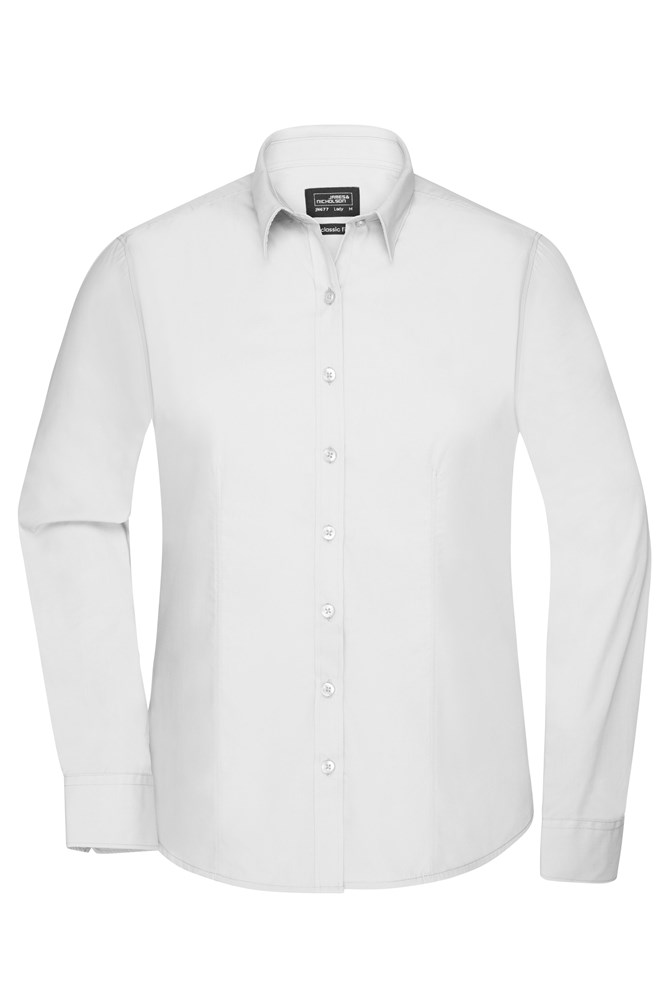 Ladies' Shirt Long-Sleeved Poplin - White (ca. Pantone white)