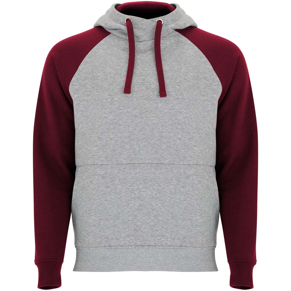 Badet 280 g/m² zweifarbiger Kapuzenpullover Unisex - heather grau, granatrot
