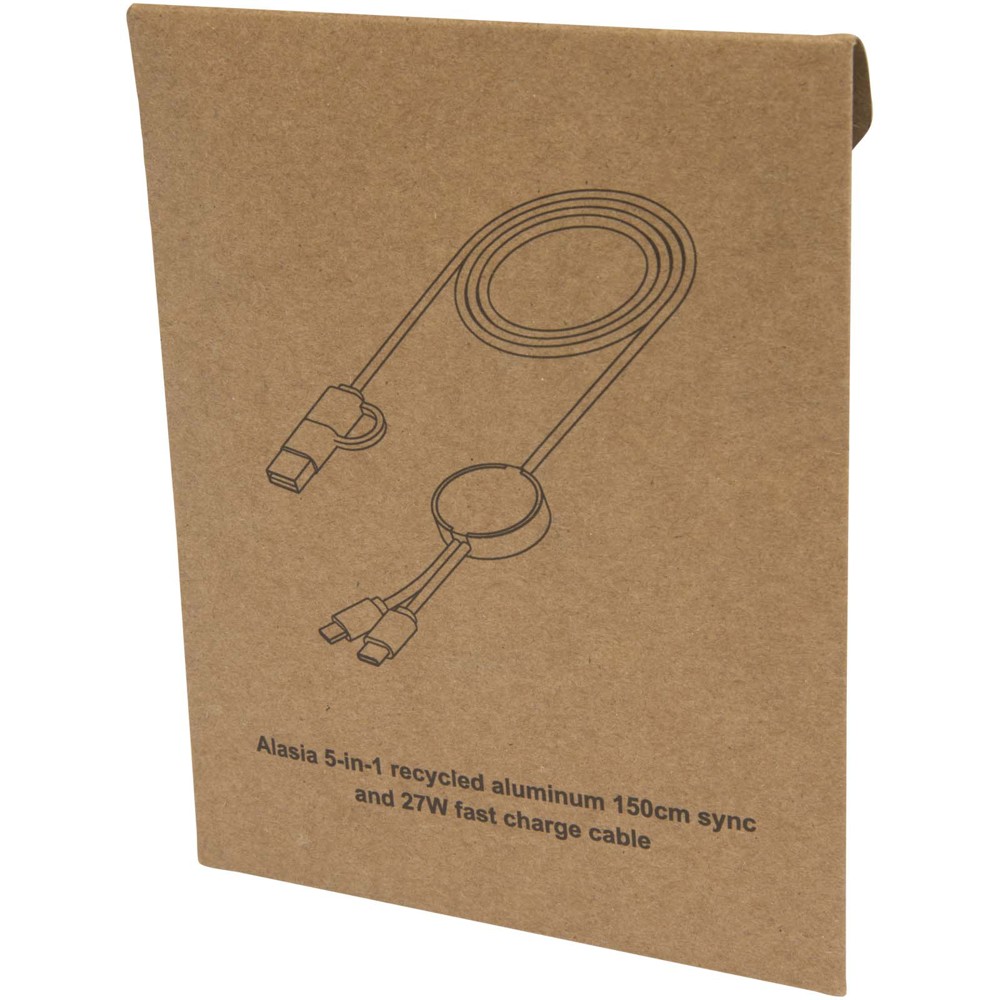 Alasia 150 cm 5-in-1 Kabel aus recyceltem Kunststoff für Datenübertragung und 27W Schnellladung