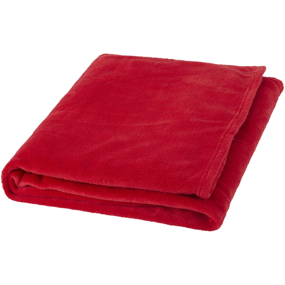Bay Plaid-Decke aus extraweichem Coral-Fleece - rot