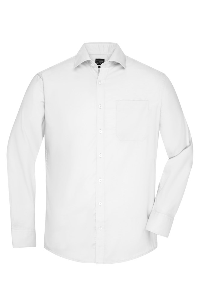 Men's Shirt Long-Sleeved Micro-Twill - White (ca. Pantone white)