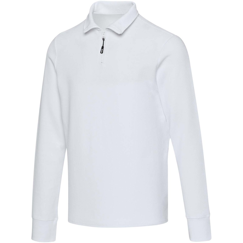 Apollo 245 g/m² Langarm Poloshirt Unisex mit Reißverschluss - weiss