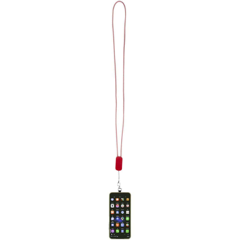 Anser Smartphone Lanyard aus recyceltem Kunststoff mit 27 W 5-in-1 integriertem Kabel