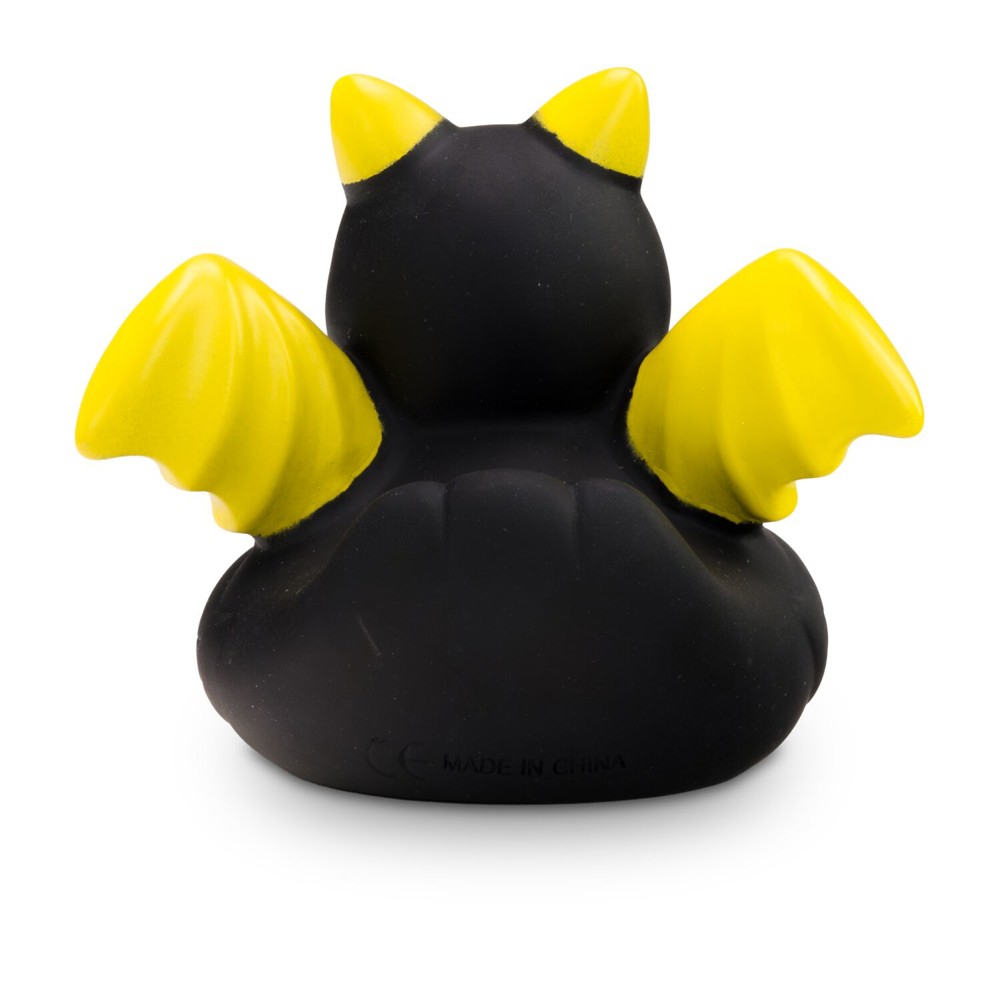 Werbeente Batduck Superheld schwarz-gelb