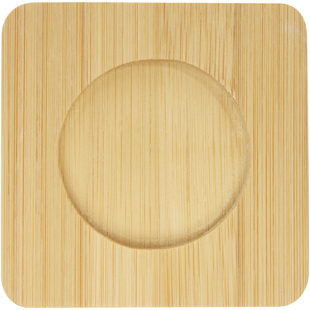 Manti 2-teiliger 100 ml doppelwandiger Glasbecher mit Bambusuntersetzer 