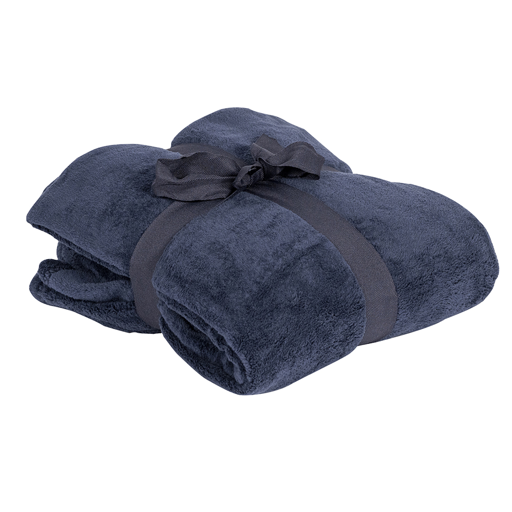 Kuscheldecke Microfleece 180 x 130 cm (RPET) - navyblau