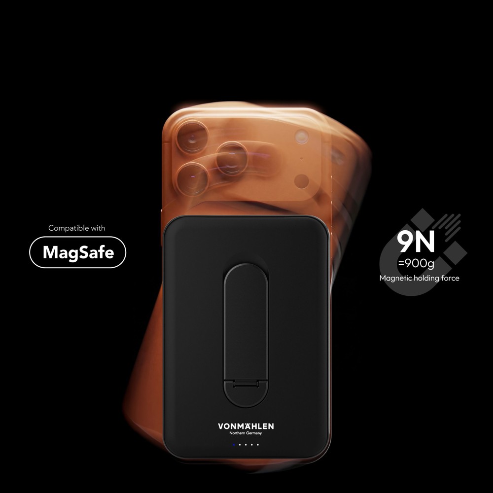 Evergreen Mag 10000 mit Kickstand - Die magnetische Powerbank mit Standfunktion - Schwarz
