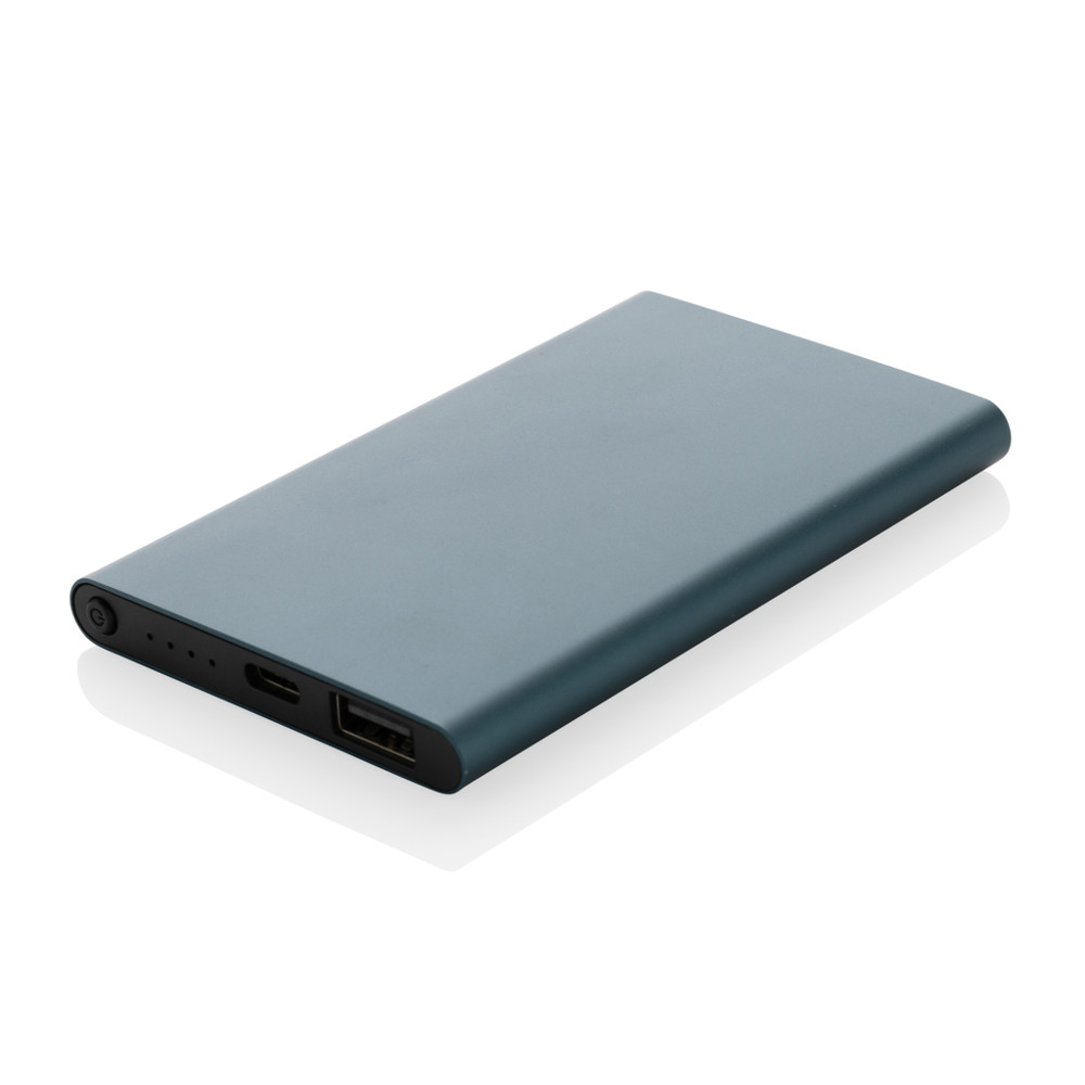 4.000mAh Type-C Powerbank aus RCS recyeltem ABS & Aluminium - blau (± PMS 8763C)