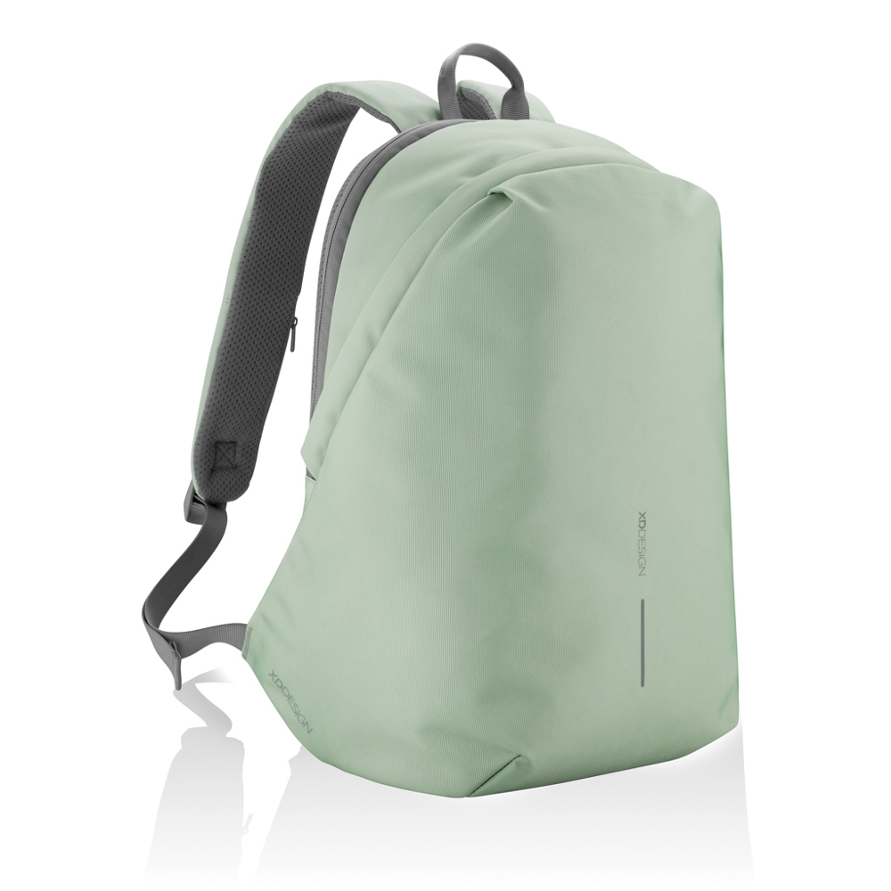 Bobby Soft, Anti-Diebstahl-Rucksack - Iceberg green, grau (± PMS 15-5205 TCX/ ± PMS Cool Grey 9)