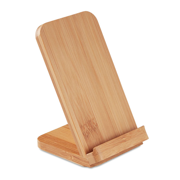 WIRESTAND - Draadloze bamboe oplaadstation - holz