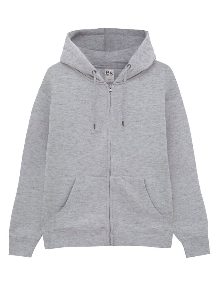 BS Berry Zip Sweater, 80 % Baumwolle, 20 % Polyester - Grau-meliert (PMS Cool Grey 7C)