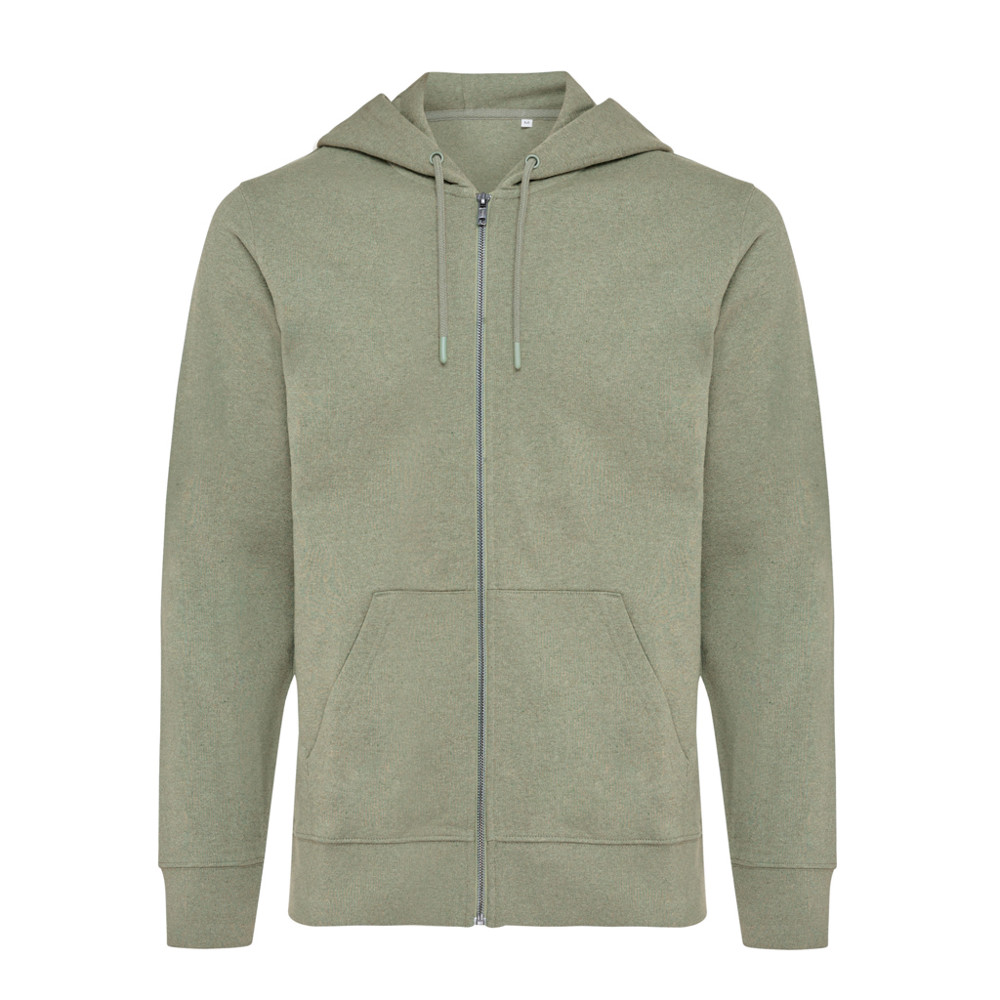 IQONIQ Abisko Zip-Kapuzenpullover aus recycelter Baumwolle - heather green (± PMS heather green)