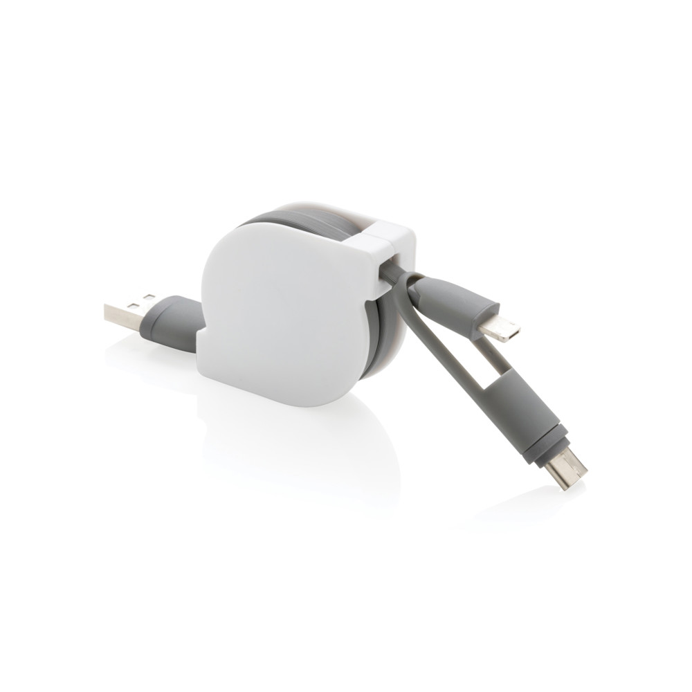 3-in-1 ausziehbares Kabel - grau (± PMS Grey)