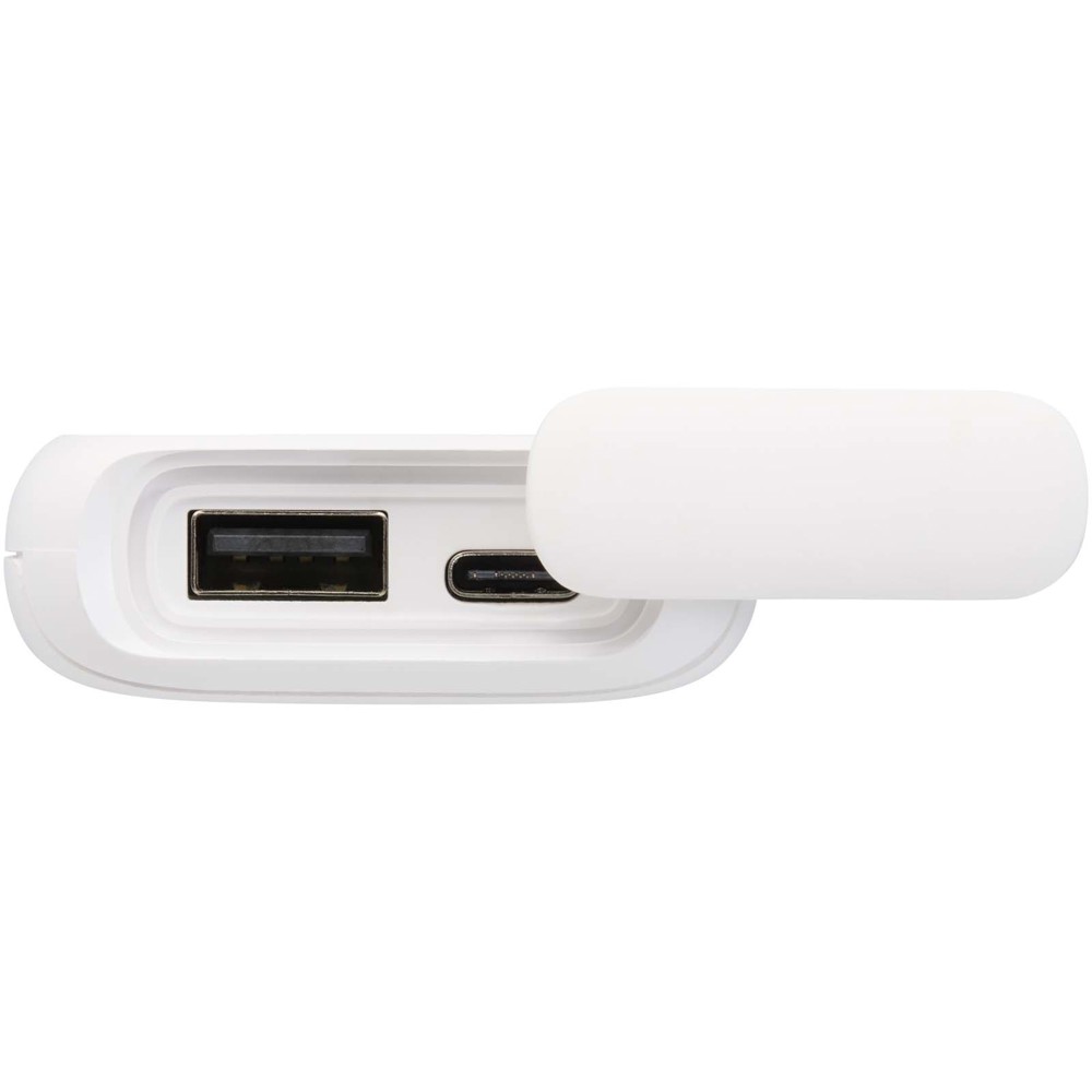 Alkes 12 W 5.000 mAh wasserfeste Powerbank aus recyceltem Kunststoff mit Karabinerhaken