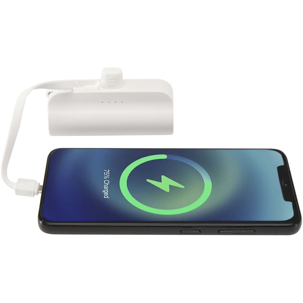 Alnair 10 W 5000 mAh Typ C Powerbank aus recyceltem Kunststoff mit integriertem Klappständer und 2 in 1 Kabel