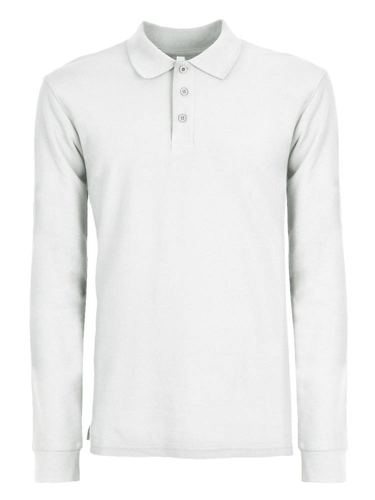 BS Evolution Langarm Polo, 180 gr/m² - Weiß (WHITE)