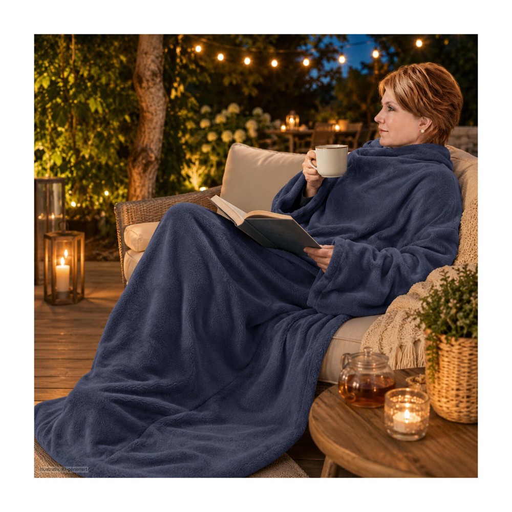 Fernsehdecke Comfort - Schieferblau - 150 x 200 cm, 230 g/m²