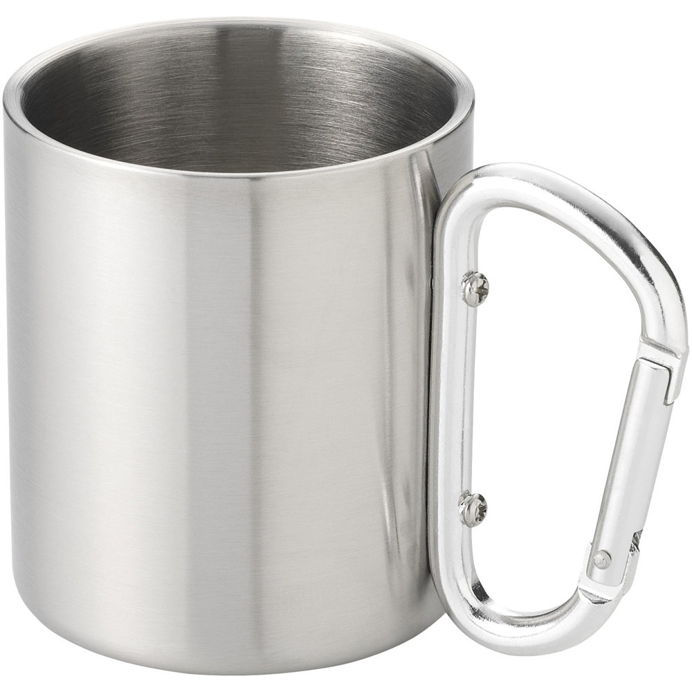 Alps 200 ml Isolierbecher mit Karabinergriff - Silber